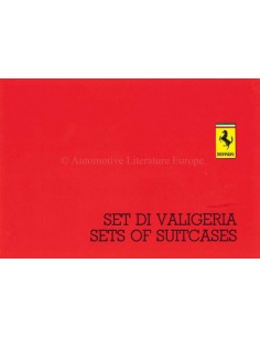 1986 FERRARI SETS OF SUITCASES BROCHURE ITALIAANS ENGELS