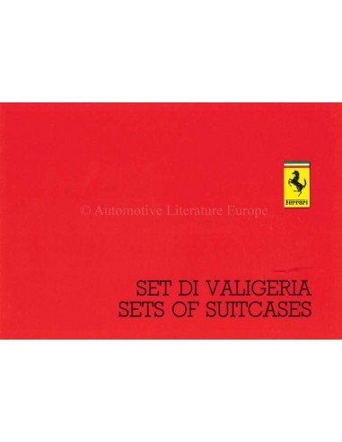1986 FERRARI SETS OF SUITCASES PROSPEKT ITALIENISCH ENGLISCH