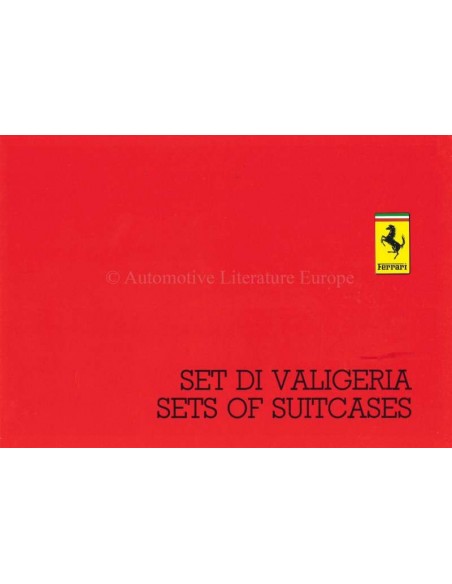 1986 FERRARI SETS OF SUITCASES PROSPEKT ITALIENISCH ENGLISCH