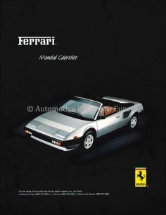 1983 FERRARI 308 MONDIAL CABRIOLET DATENBLATT ENGLISCH (VS)