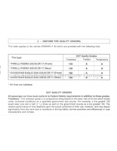 1990 FERRARI F40 VERBRAUCHERINFORMATION BETRIEBSANLEITUNG 594/90 2