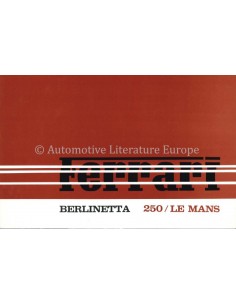 1989 FERRARI 250 LE MANS BERLINETTA BROCHURE 2