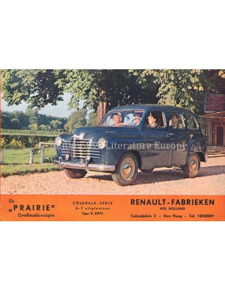 1952 RENAULT COLORALE PRAIRIE PROSPEKT NIEDERLÄNDISCH