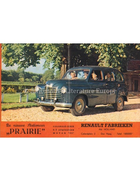 1952 RENAULT COLORALE PRAIRIE BROCHURE DUTCH