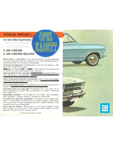 1965 OPEL KADETT B COUPÉ PROSPEKT NIEDERLÄNDISCH