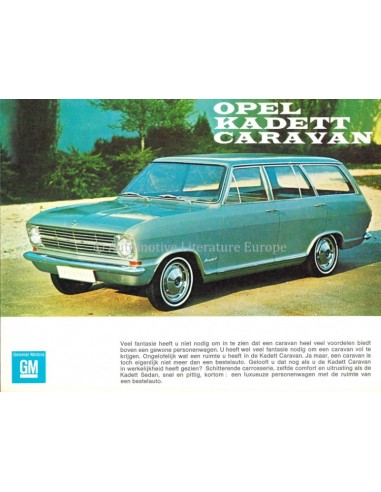 1967 OPEL KADETT B CARAVAN BROCHURE NEDERLANDS