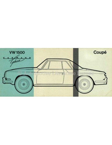 1962 VOLKSWAGEN 1500 KARMANN GHIA BROCHURE MEERTALIG