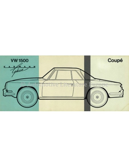 1962 VOLKSWAGEN 1500 KARMANN GHIA BROCHURE MEERTALIG