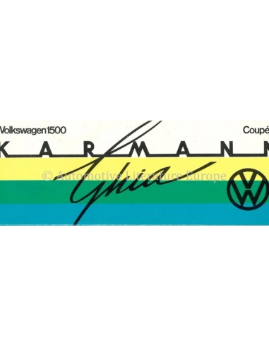1962 VOLKSWAGEN 1500 KARMANN GHIA PROSPEKT MEHRSPRACHIG