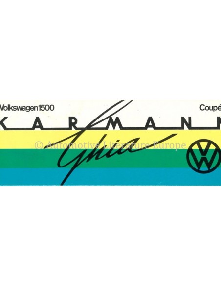 1962 VOLKSWAGEN 1500 KARMANN GHIA BROCHURE MULTILINGUAL