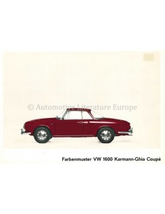 1965 VOLKSWAGEN 1600 KARMANN GHIA BROCHURE GERMAN