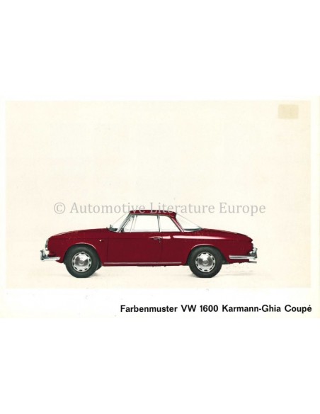 1965 VOLKSWAGEN 1600 KARMANN GHIA BROCHURE GERMAN