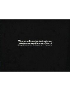 1969 VOLKSWAGEN KARMANN GHIA PROSPEKT NIEDERLÄNDISCH