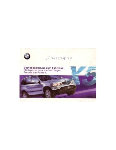 2000 BMW X5 INSTRUCTIEBOEKJE DUITS