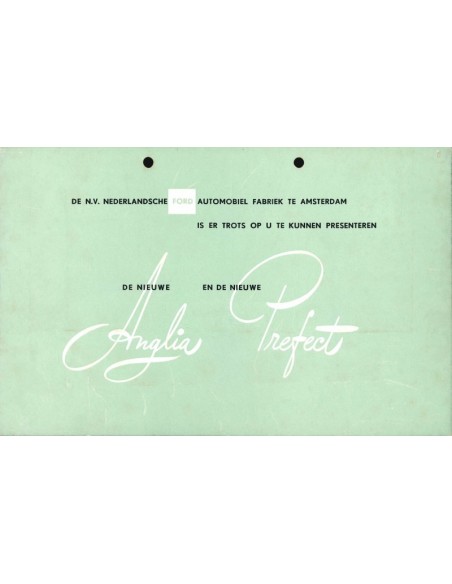 1954 FORD PREFECT & ANGLIA PROSPEKT NIEDERLÄNDISCH