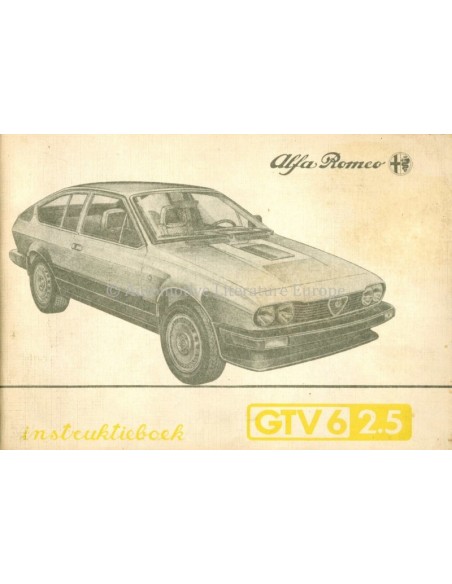 1984 ALFA ROMEO GTV6 2.5 BETRIEBSANLEITUNG NIEDERLÄNDISCH