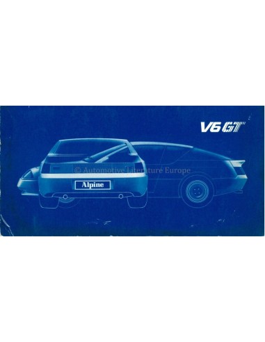 1985 ALPINE V6 GT INSTRUCTIEBOEKJE