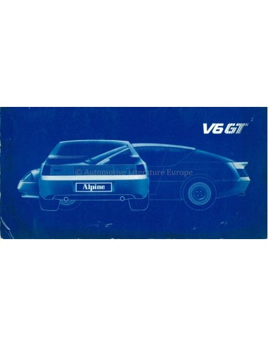 1985 ALPINE V6 GT OWNERS MANUAL