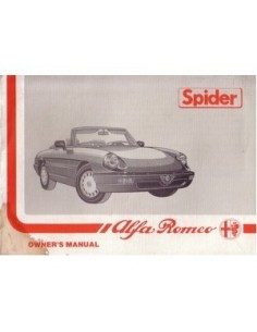 1989 ALFA ROMEO SPIDER INSTRUCTIEBOEKJE ENGELS