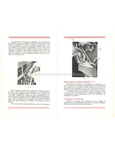 1929 BUGATTI TYPE 44 3-LITER BETRIEBSANLEITUNG FRANZÖSISCH