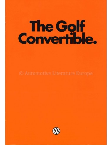1980 VOLKSWAGEN GOLF CONVERTIBLE BROCHURE ENGLISH