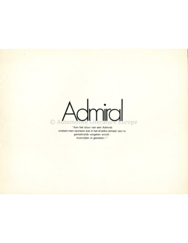 1971 OPEL ADMIRAL B BROCHURE DUTCH