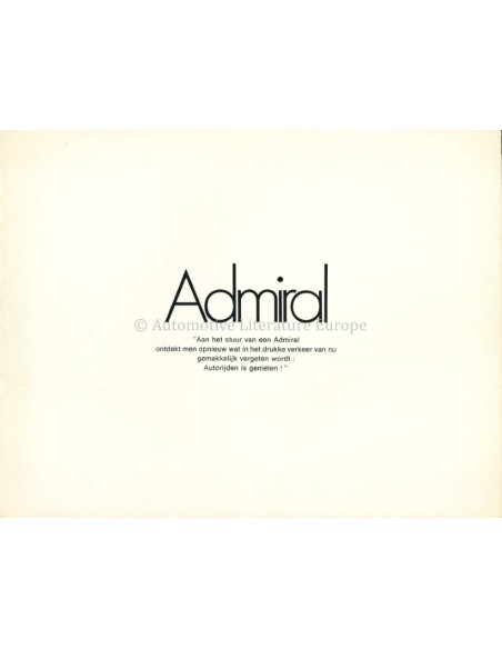 1971 OPEL ADMIRAL B BROCHURE NEDERLANDS