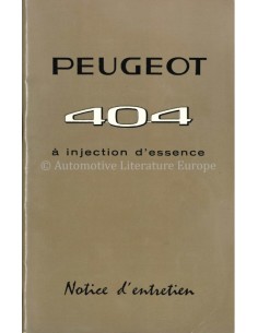 1968 PEUGEOT 404 INJECTIE INSTRUCTIEBOEKJE FRANS