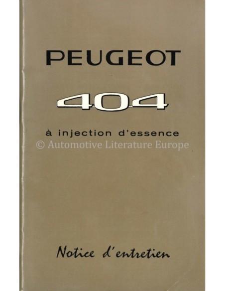 1968 PEUGEOT 404 INJECTION OWNERS MANUAL FRENCH