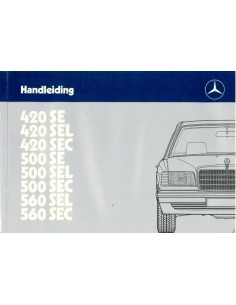1985 MERCEDES BENZ S CLASS OWNERS MANUAL DUTCH