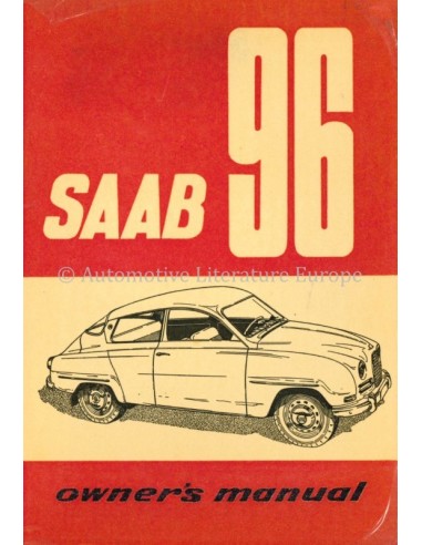 1962 SAAB 96 OWNERS MANUAL HANDBOOK ENGLISH