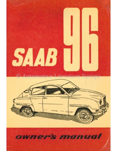 1962 SAAB 96 OWNERS MANUAL HANDBOOK ENGLISH