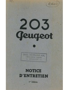 1949 PEUGEOT 203 OWNER'S MANUAL FRENCH