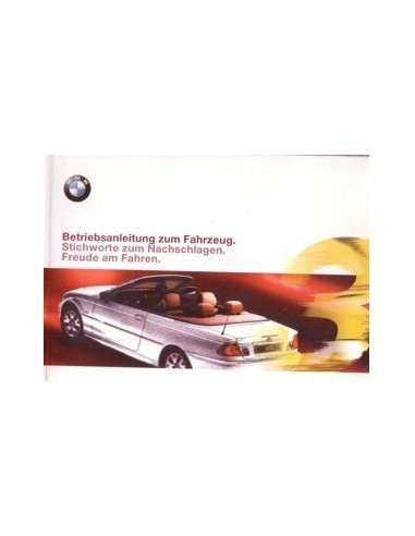 2000 BMW 3 SERIE CABRIO INSTRUCTIEBOEKJE DUITS