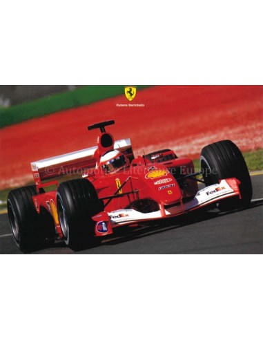 2001 FERRARI RUBENS BARRICHELLO POSTKARTE