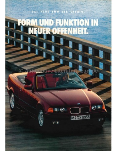 1993 BMW 3 SERIE CABRIOLET BROCHURE DUITS