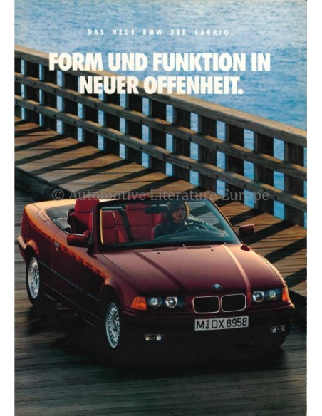 1993 BMW 3 SERIES CONVERTIBLE BROCHURE GERMAN