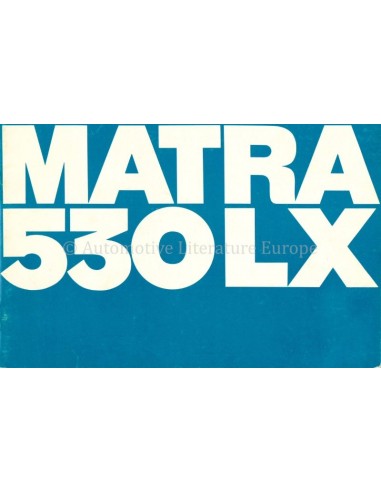 1970 MATRA 530 LX INSTRUCTIEBOEKJE DUITS