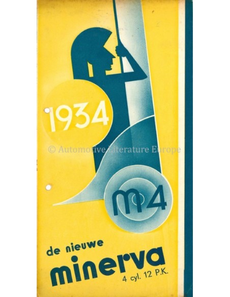 1934 MINERVA M4 4 CYL. 12PK BROCHURE NEDERLANDS
