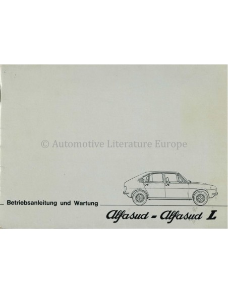 1975 ALFA ROMEO ALFASUD - ALFASUD L BETRIEBSANLEITUNG DEUTSCH