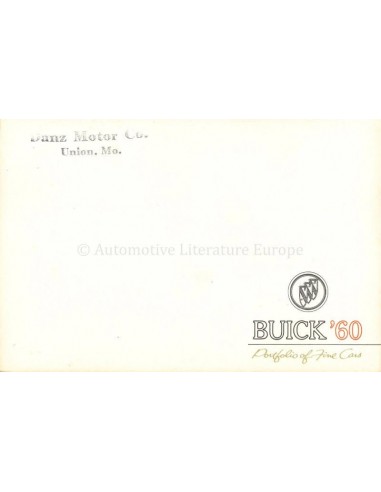 1960 BUICK RANGE BROCHURE PORTFOLIO ENGLISH