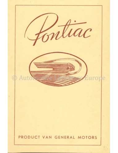 1936 PONTIAC PRIJSLIJST BROCHURE NEDERLANDS