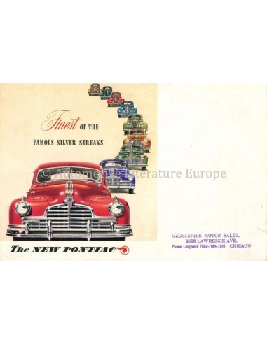 1945 PONTIAC FINEST OF THE FAMOUS SILVER STREAKS BROCHURE ENGLISH