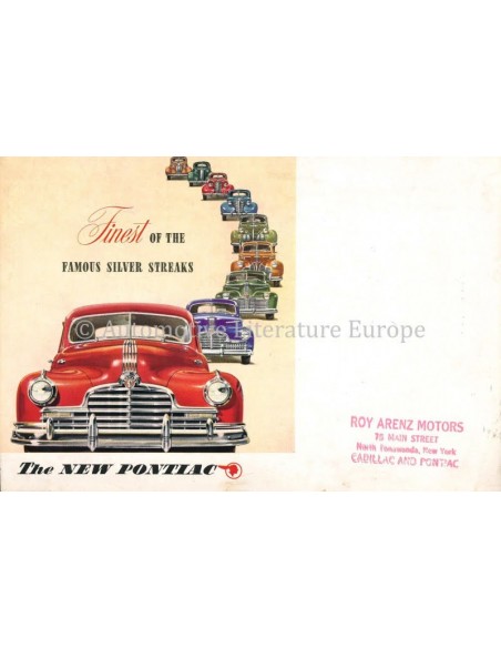 1945 PONTIAC FINEST OF THE FAMOUS SILVER STREAKS BROCHURE ENGELS