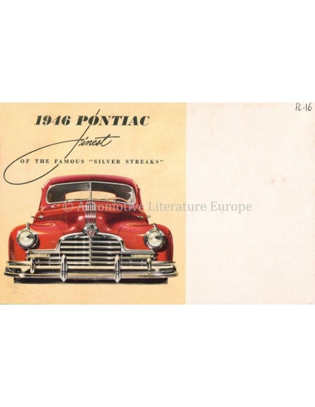 1946 PONTIAC FINEST OF THE FAMOUS SILVER STREAKS BROCHURE ENGELS