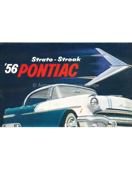 1956 PONTIAC STRATO-STREAK V8 PROGRAMM PROSPEKT ENGLISCH