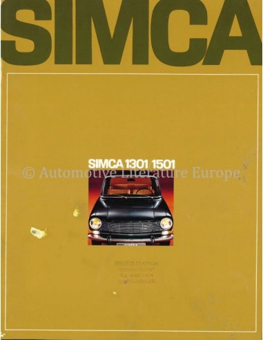 1968 SIMCA 1301 / 1501 PROSPEKT NIEDERLÄNDISCH