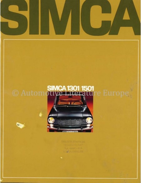 1968 SIMCA 1301 / 1501 BROCHURE DUTCH