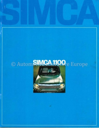 1968 SIMCA 1100 BROCHURE DUTCH