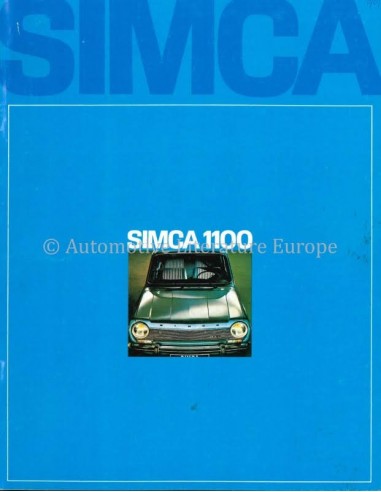1968 SIMCA 1100 BROCHURE NEDERLANDS